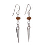 Sterling Silver and Wood Opalite Dagger Earrings - By E Artisan Jewelry