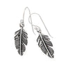 Oxidized Sterling Silver Feather Earrings - By E Artisan Jewelry