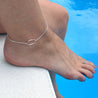 The Diane - Oval Sterling Silver Anklet - By E Artisan Jewelry