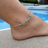 Turquoise and Crescent Moon Anklet