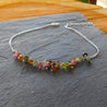 Half Strand Tourmaline and Sterling Silver Anklet