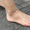 Iolite and Sterling Silver Anklet