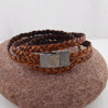 Braided Leather bracelet with magnetic clasp - By E Artisan Jewelry
