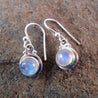 Rainbow Moonstone Drop Earrings - By E Artisan Jewelry
