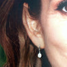 Rhodium plated Sterling Silver and Cultured Freshwater Pearls Earrings  -By E Artisan Jewelry