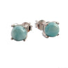 Larimar Stud Earrings - By E Artisan Jewelry