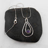 Amethyst and Sterling Silver Pear Necklace