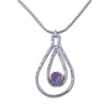 Amethyst and Sterling Silver Pear Necklace