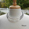 Leather and Silver Tube 3 Strand Necklace - By E Artisan Jewelry