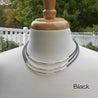 Leather and Silver Tube 3 Strand Necklace - By E Artisan Jewelry