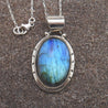 Stunning Labradorite and Sterling Silver Necklace - By E Artisan Jewerly