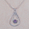 Amethyst and Sterling Silver Pear Necklace - By E Artisan Jewelry